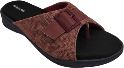 HealthFit Women Wedges(Brown , 8)