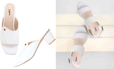 Todhwear Women Heels(White, Grey , 5)