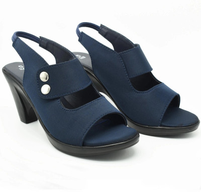 Flowers Life Women Heels(Blue , 7)