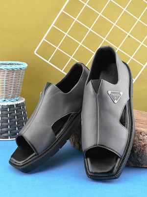 Real Bliss Men Sandals(Grey , 10)