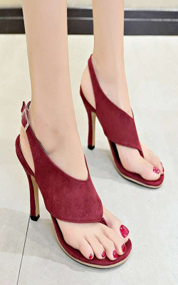 Baespice Women Heels(Maroon , 6)