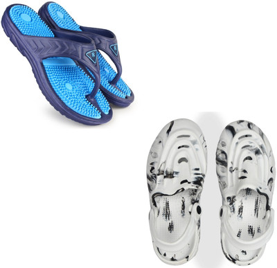 Vomoya Men Sandals(Blue, White , 7)
