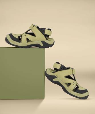 WOODLAND Leather Men Khaki Sports Sandals Price History