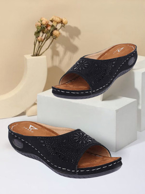 TRASE Soft Ortho Women Flats(Black , 6)