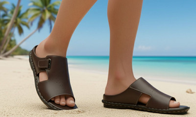 Real Bliss Men Sandals(Brown , 10)