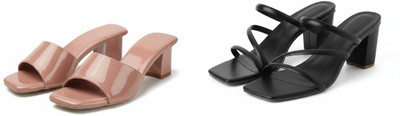 Beacon Women Heels(Black, Pink , 8)
