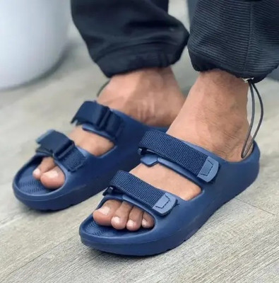 BOKZZON Men Sandals(Navy , 8)