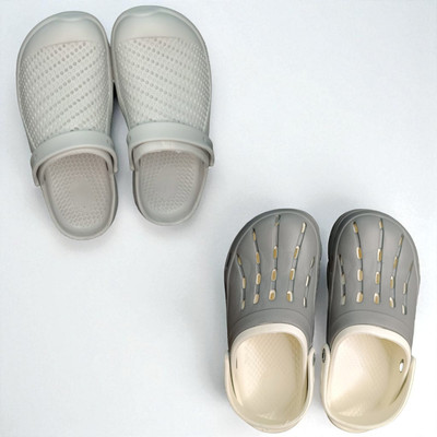 Monrav Men Clogs(Off White, Grey , 9)