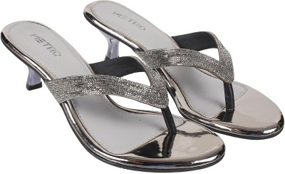 METRO Women Heels(Grey , 5)