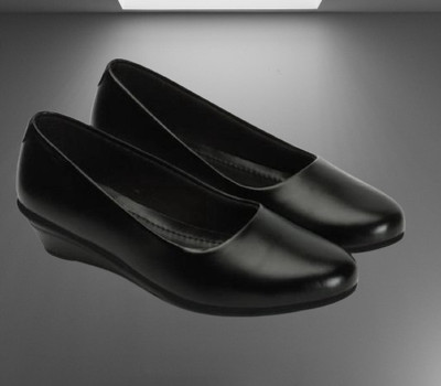 SHIPEE Women Wedges(Black , 6)