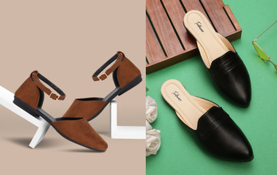 Todhwear Women Heels(Brown, Black , 6)