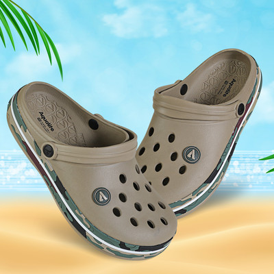 Aqualite Men Clogs(Khaki, Olive , 10)