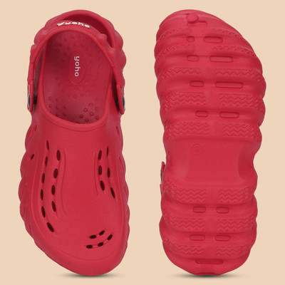 yoho Wavy Clogs Men Clogs(Red , 9)