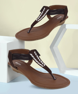 Bata Women Wedges(Brown , 5)