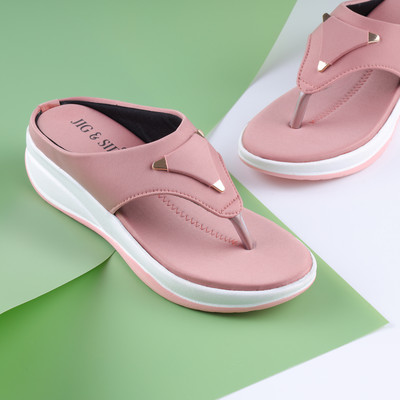 JIG & SID Women Wedges(Pink , 8)