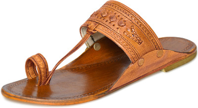 STEPHORN Leather Kolhapuri Slippers Stylish & Comfortable Men Sandals(Tan , 7)