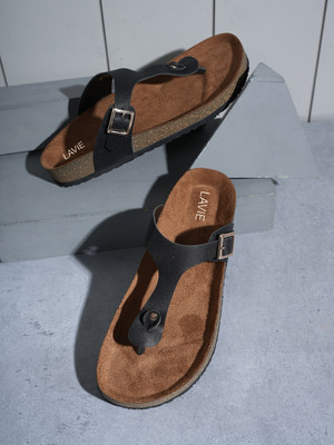 LAVIE Comfort and Adjustable Buckle Straps Premium Stylish Casual Women Flats(Grey , 7)