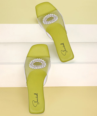Shoestail Women Flats(Green , 6)