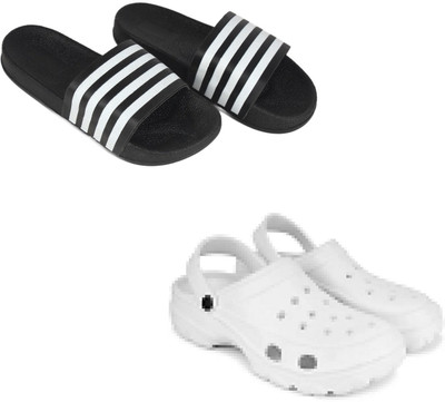Vomoya Men Sandals(Black, White , 6)