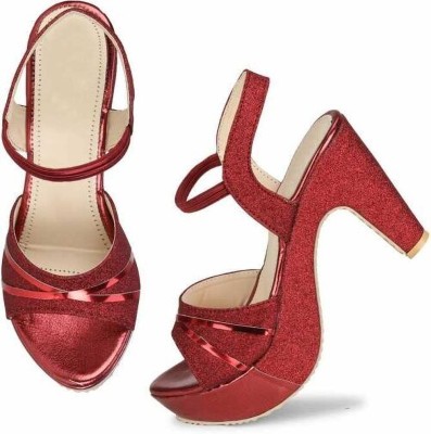 Digni Women Heels(Red , 8)