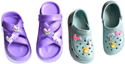 footpedia Women Wedges(Purple, Pink , 3)