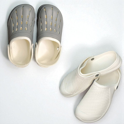 Monrav Men Clogs(Grey, White , 7)