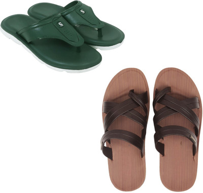 Vomoya Men Sandals(Green, Brown , 8)