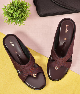 action Women Flats(Brown , 8)