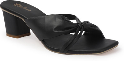 Picktoes PT-451 Lightweight Comfort Summer Trendy Premium Stylish Party disigin Women Heels(Black , 9)