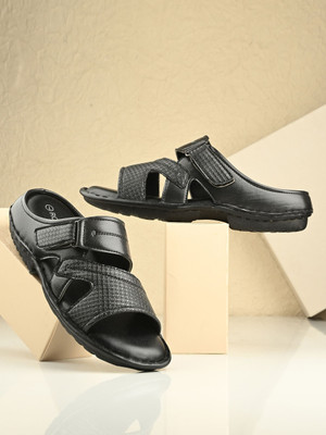 Roadster Stylish Dual Strap Buckle Design Men Sandals(Black , 11)