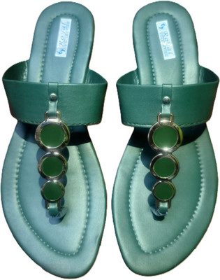 Nicesteps Women Flats(Green , 6)