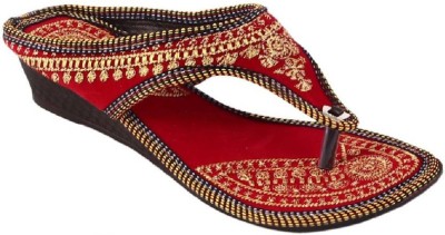 SHREE OL Women Wedges(Red , 8)