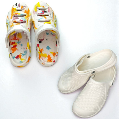 Monrav Men Clogs(Multicolor, White , 6)