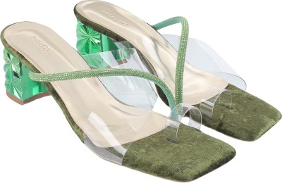 MOCHI Women Heels(Green , 5)