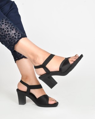 jm looks Women Heels(Black , 6)