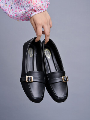 SHOETOPIA Girls Slip on Ballerinas(Black, 10 Years)