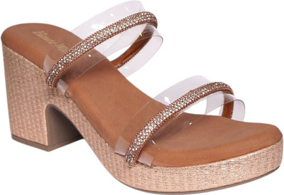 HAUTE WALK Women Heels(Brown , 5)