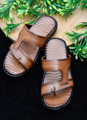 QARA Men Sandals(Tan , 6)