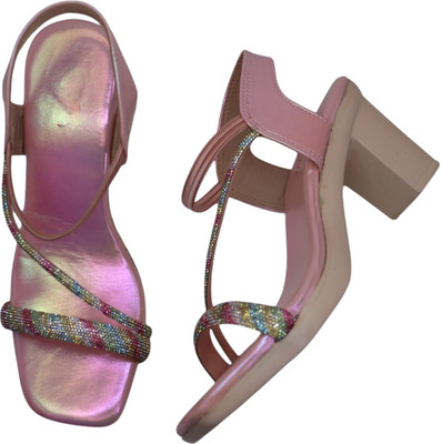 Flowers Life Women Heels(Pink , 5)