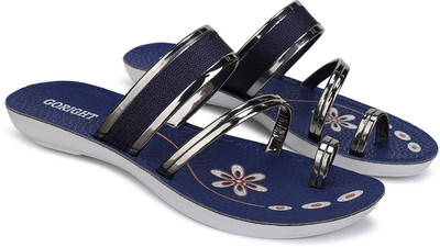BERSACHE Women Flip Flops(Blue , 5)