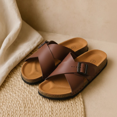 ZAVOOX Men Sandals(Brown , 8)