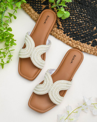 RAVIS Women Flats(White , 6)
