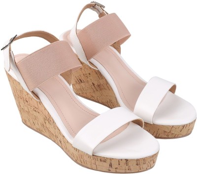 MOCHI Women Wedges(White , 4)