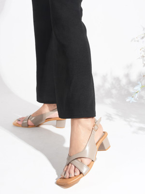 jm looks Women Heels(Beige , 7)