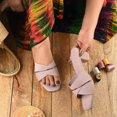 RAVIS Women Heels(Purple , 5)