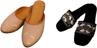 Dualstep Women Flats(Pink, Black , 9)