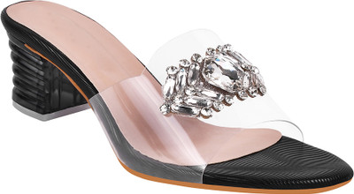 TRYME Women Heels(Black , 4)