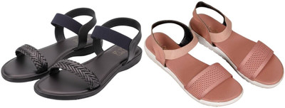 Kuhu Creations Women Flats(Grey, Pink , 6)