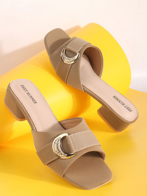 Feet Runner Women Heels(Beige , 4)