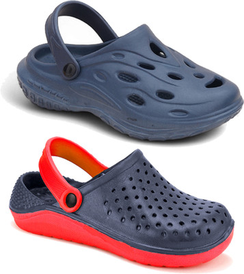 World Wear Footwear Men Sandals(Blue, Red , 9)